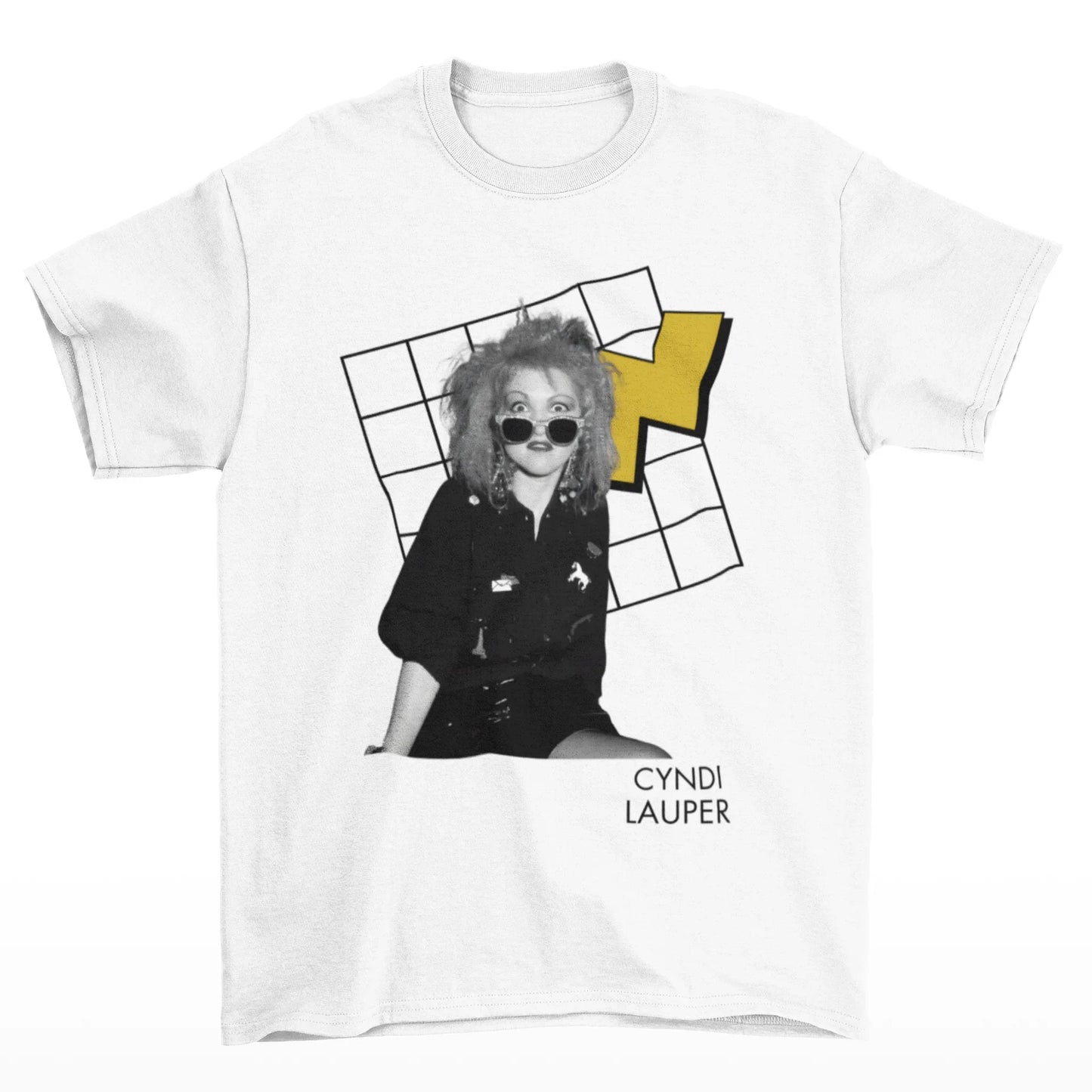 Camiseta Básica Cyndi Lauper 80's Pop - Branco
