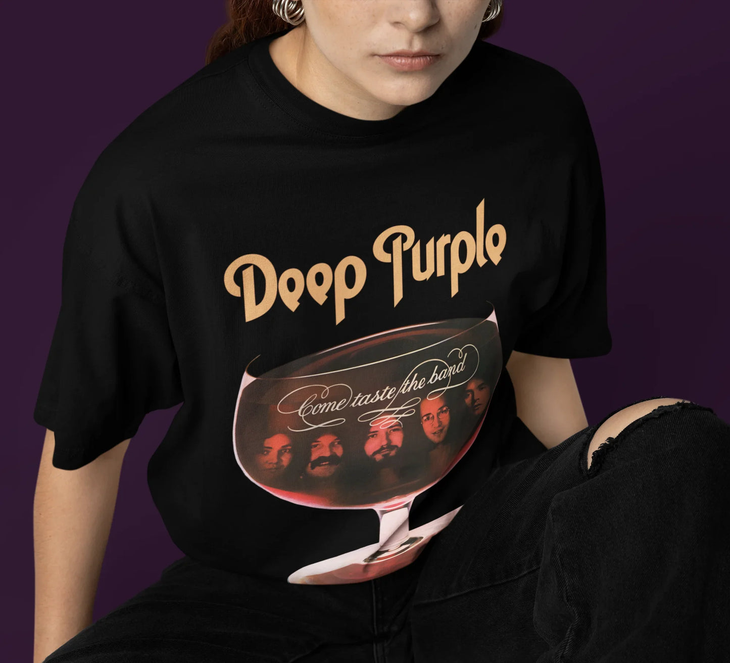 Camiseta Básica Deep Purple Come Taste The Band-PRETO