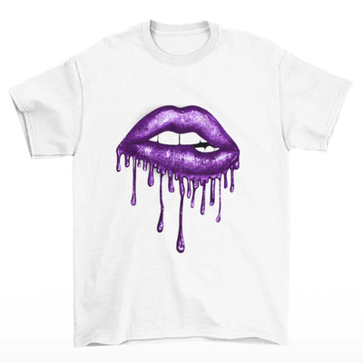 Camiseta Básica Deep Purple Lips-BRANCO