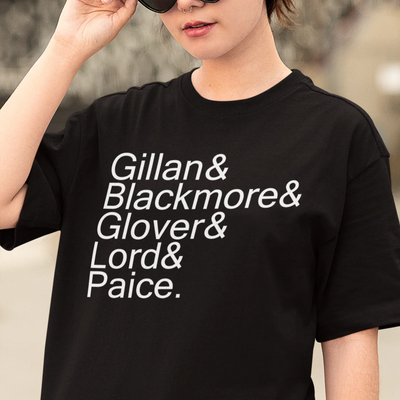 Camiseta Básica Deep Purple Names-PRETO