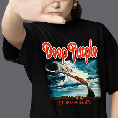 Camiseta Básica Deep Purple Stormbringer-PRETO