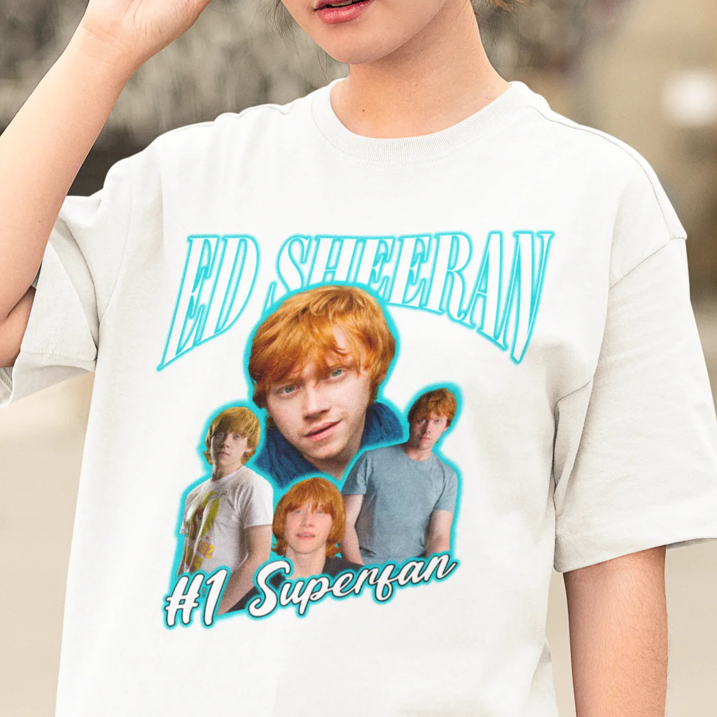 Camiseta Básica Ed Sheeran #1 Superfan Branco
