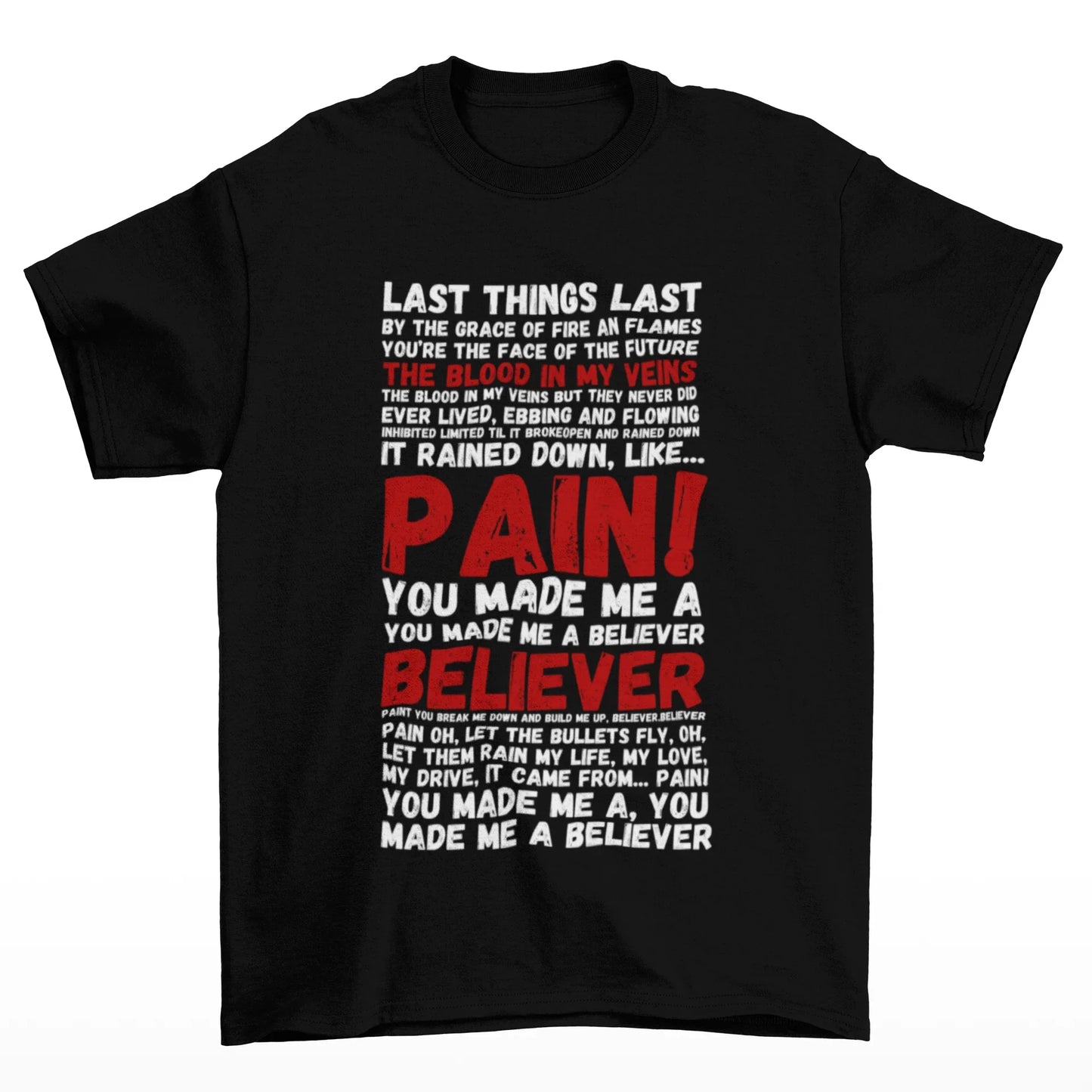 Camiseta Básica Imagine Dragons Believer Letter-PRETO