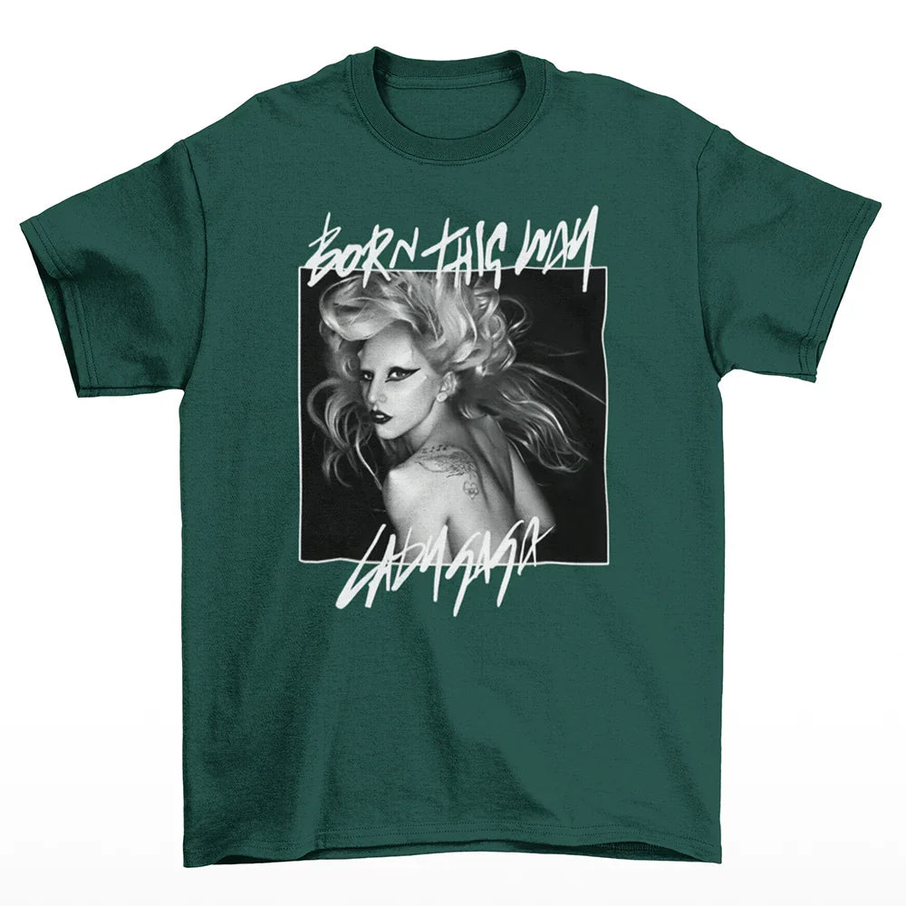 Camiseta Básica Born This Way Lady Gaga- Verde