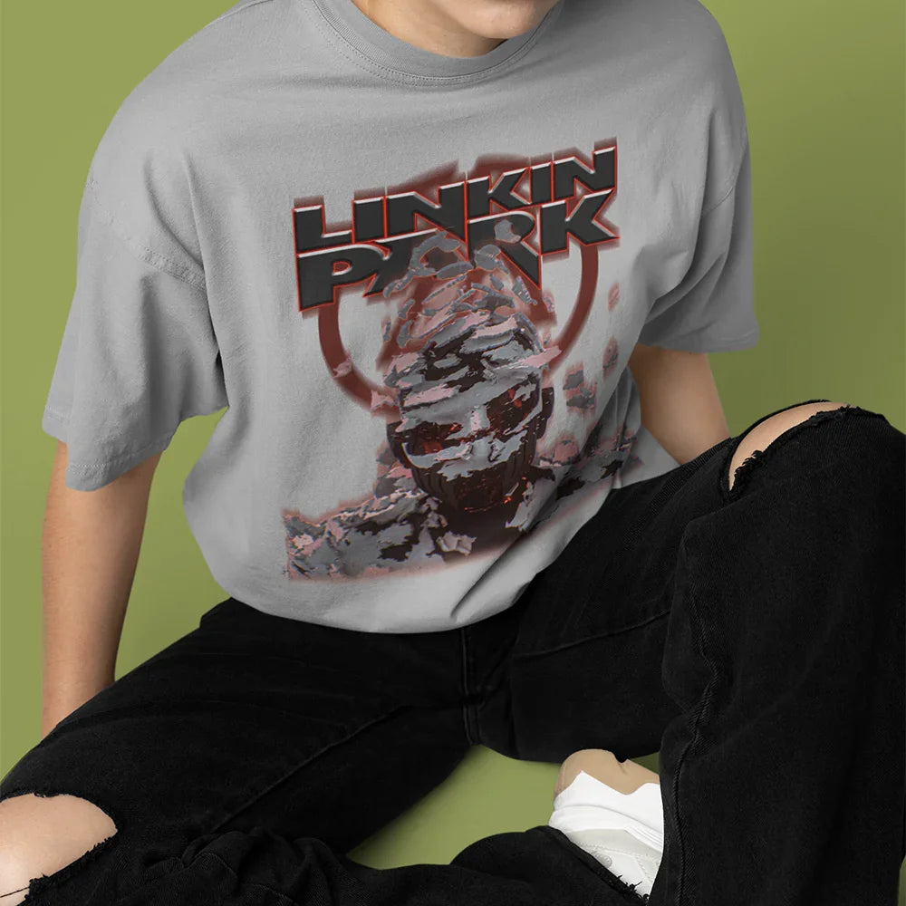 Camiseta Básica Hot Rock Linkin Park - cinza
