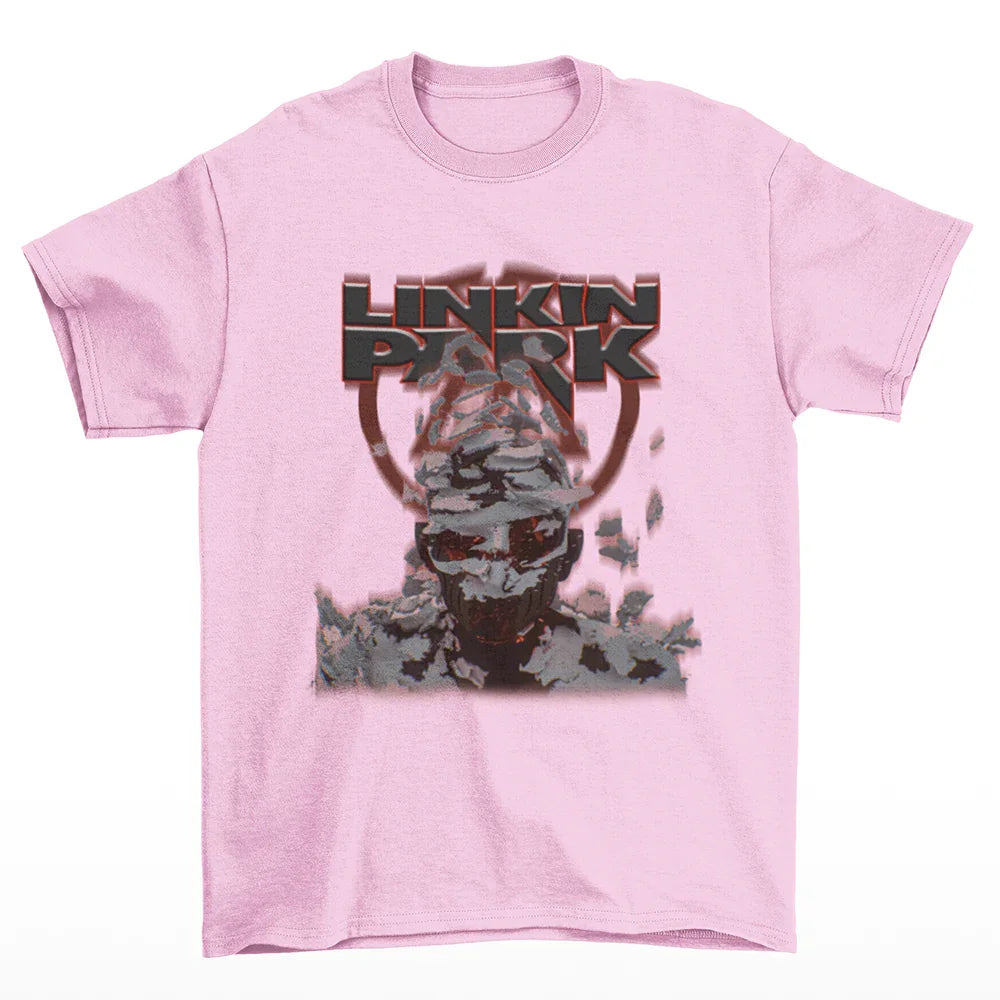 Camiseta Básica Hot Rock Linkin Park - rosa bebê
