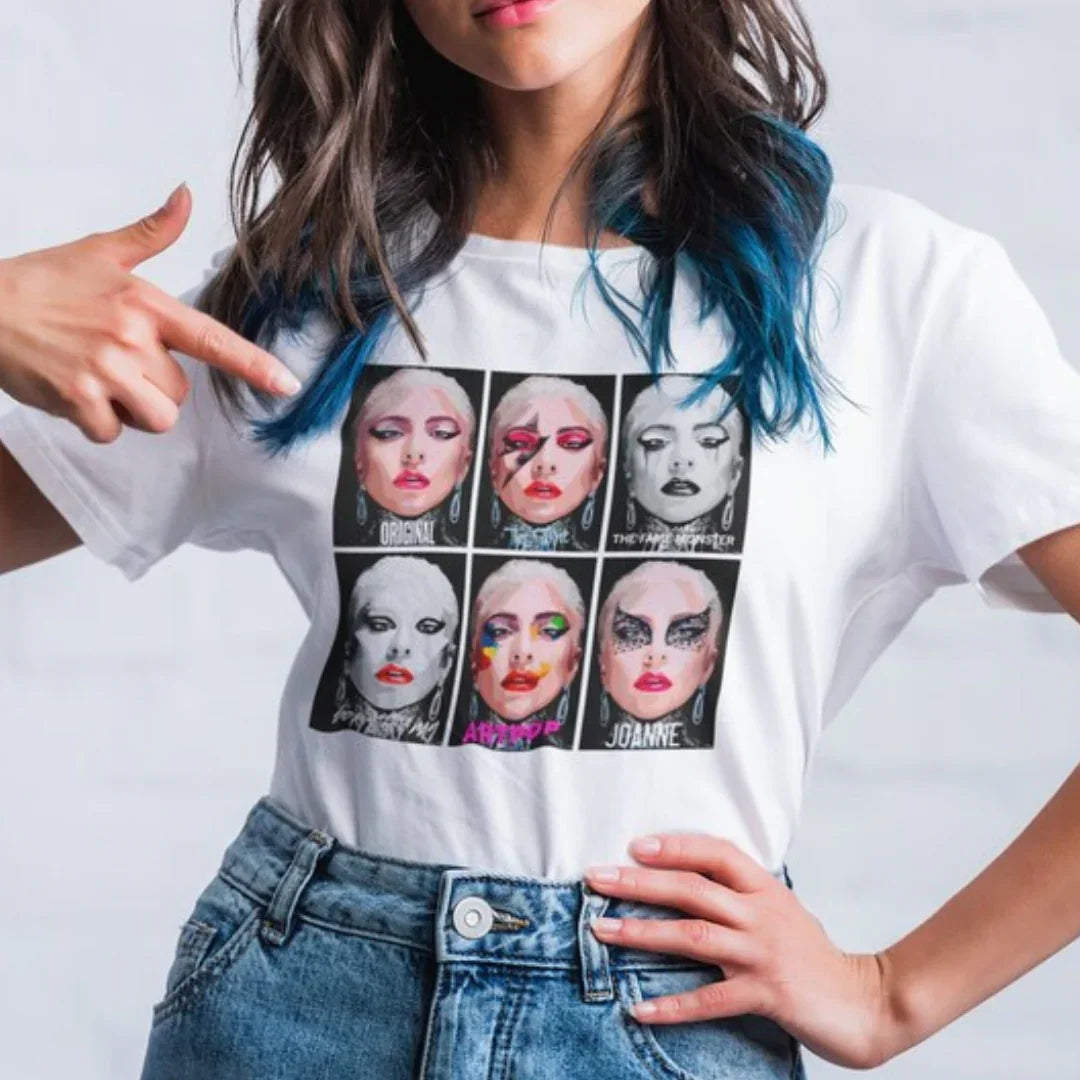 Camiseta Básica Lady Gaga Collab - Branco