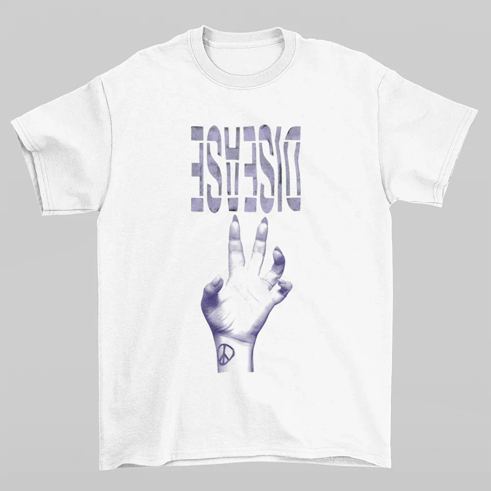 Camiseta Básica Lady Gaga Disead Music Branco