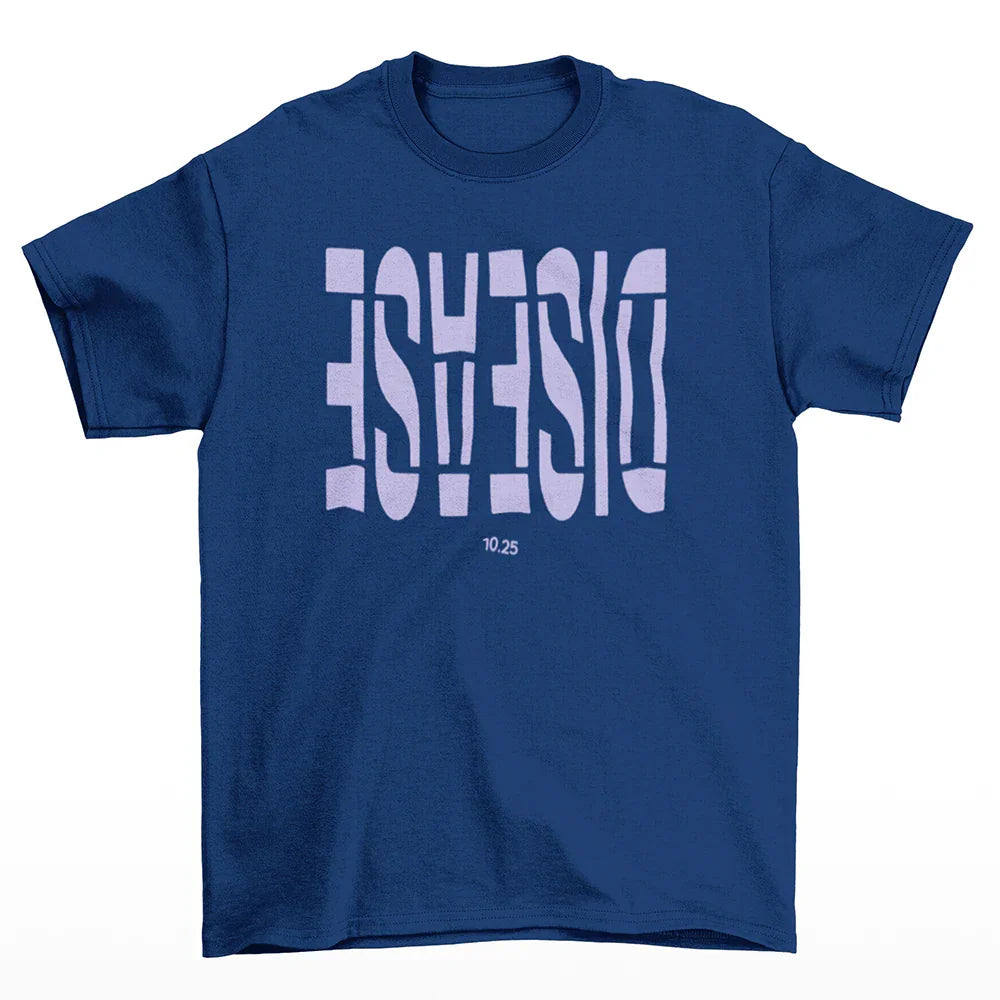 Camiseta Básica Lady Gaga Disease New Music Azul Marinho