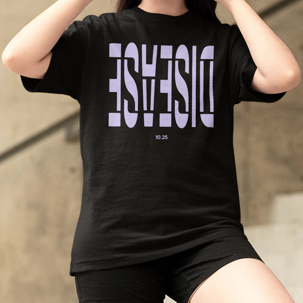 Camiseta Básica Lady Gaga Disease New Music Preto