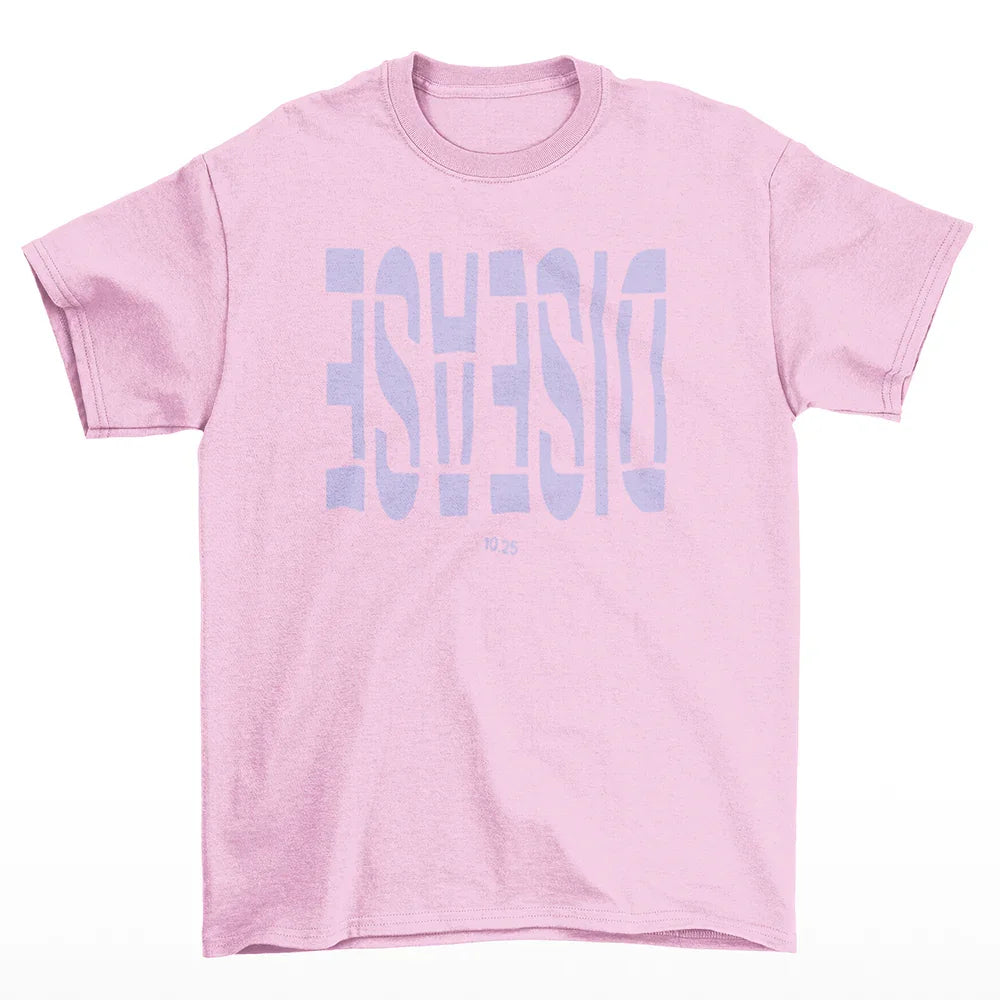 Camiseta Básica Lady Gaga Disease New Music Rosa Bebê