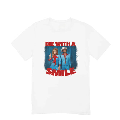 Camiseta Básica Lady Gaga Feat Bruno Mars Die With A Smile Branco