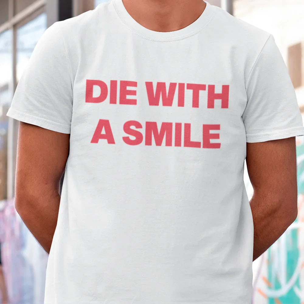 Camiseta Básica Lady Gaga Feat Bruno Mars Letter Branco