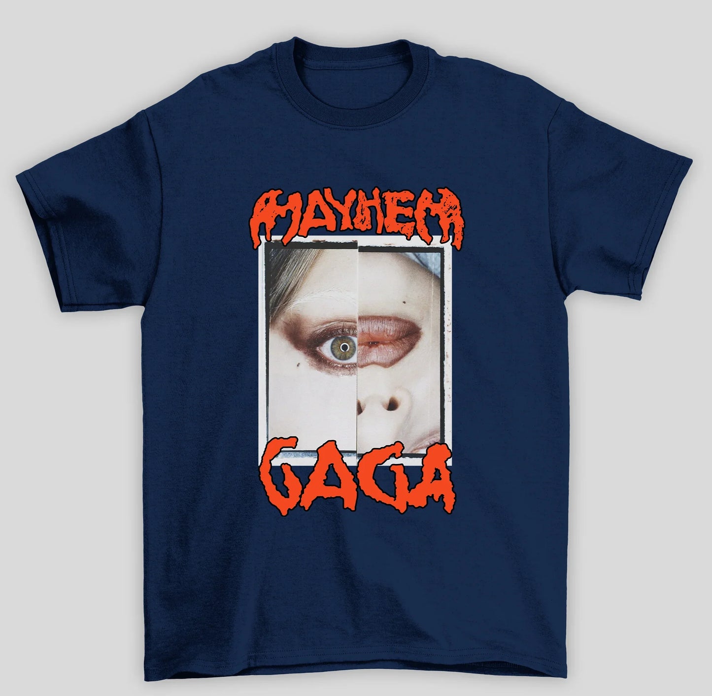 Camiseta Básica Lady Gaga Mayhem Eye- azul-marinho