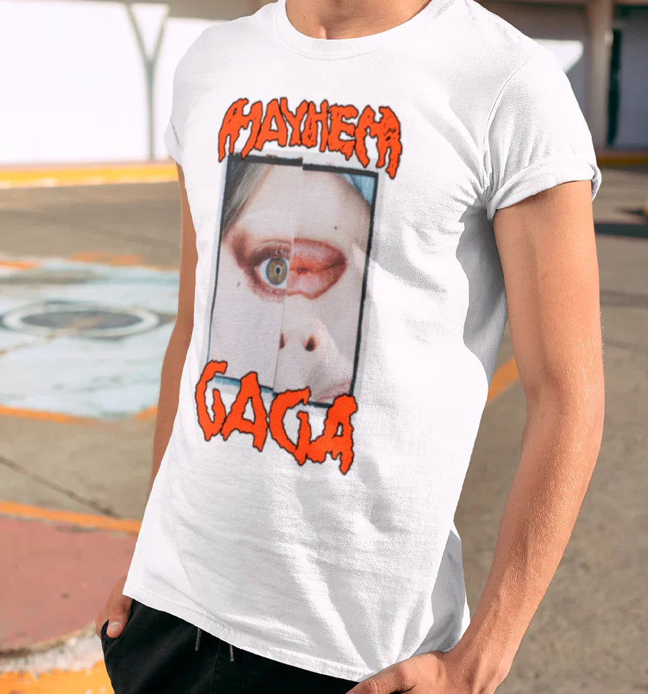 Camiseta Básica Lady Gaga Mayhem Eye- branco