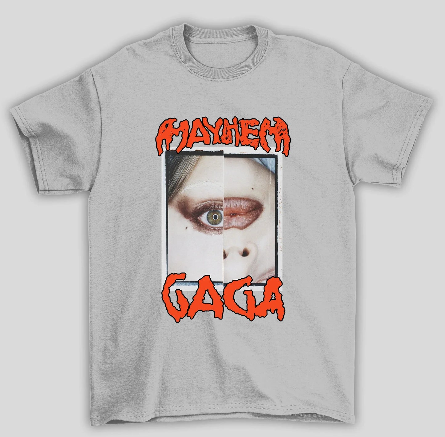 Camiseta Básica Lady Gaga Mayhem Eye- cinza