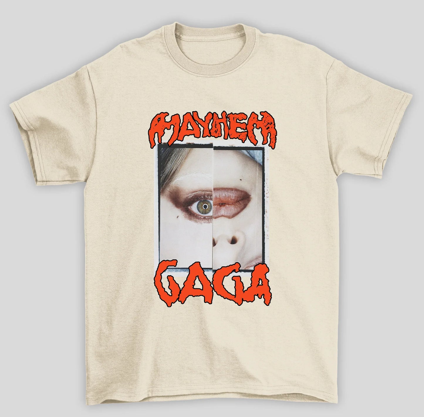 Camiseta Básica Lady Gaga Mayhem Eye- pérola