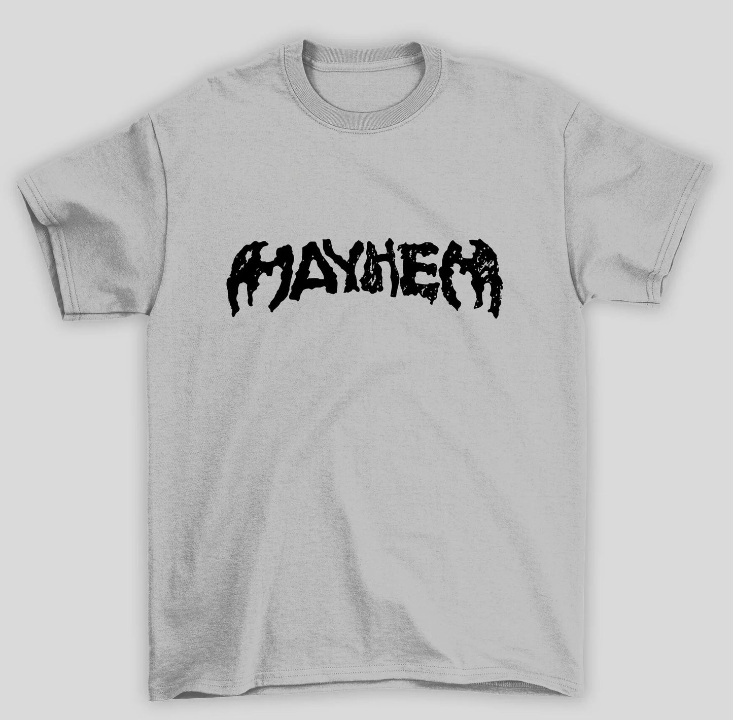 Camiseta Básica Lady Gaga Mayhem Logo- cinza