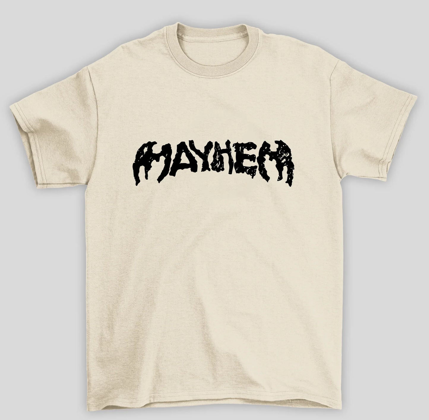 Camiseta Básica Lady Gaga Mayhem Logo- pérola