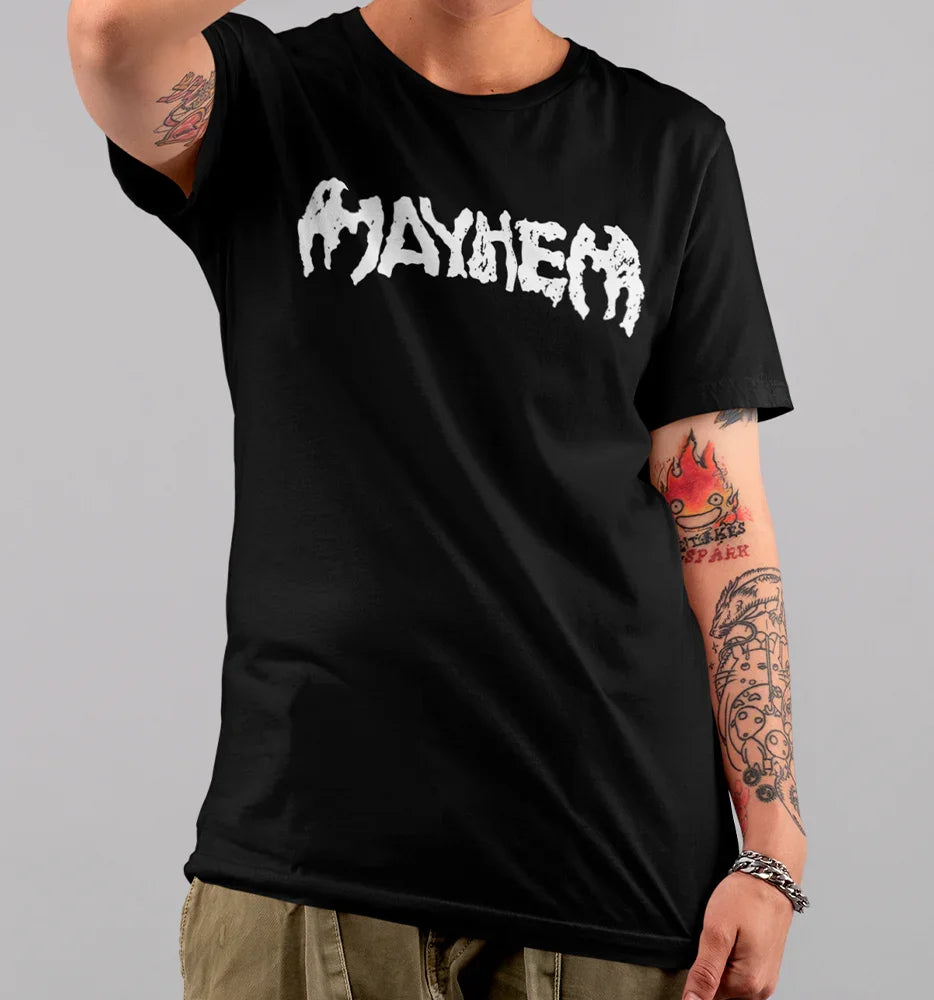 Camiseta Básica Lady Gaga Mayhem Logo- preto