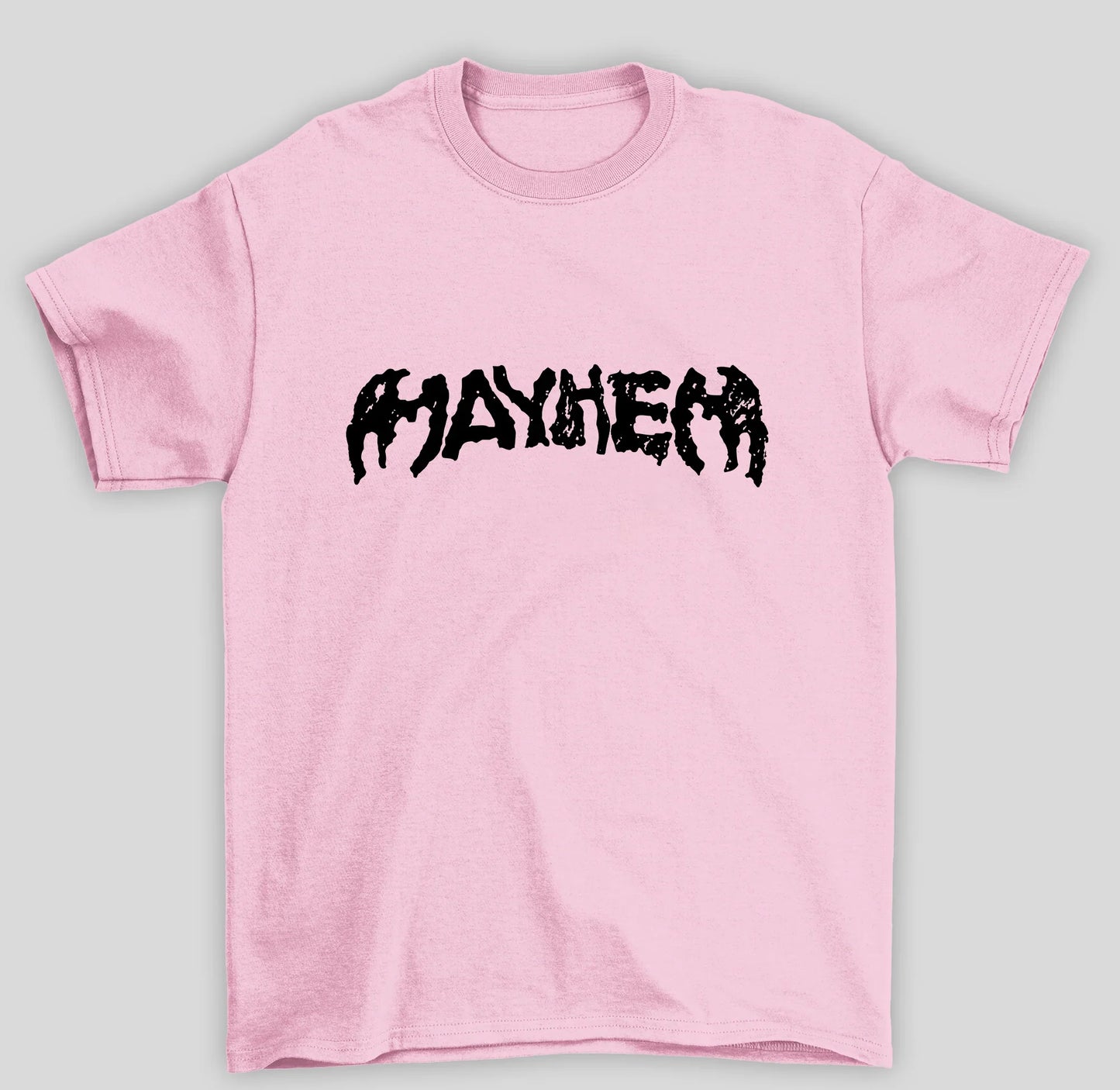 Camiseta Básica Lady Gaga Mayhem Logo- rosa bebe
