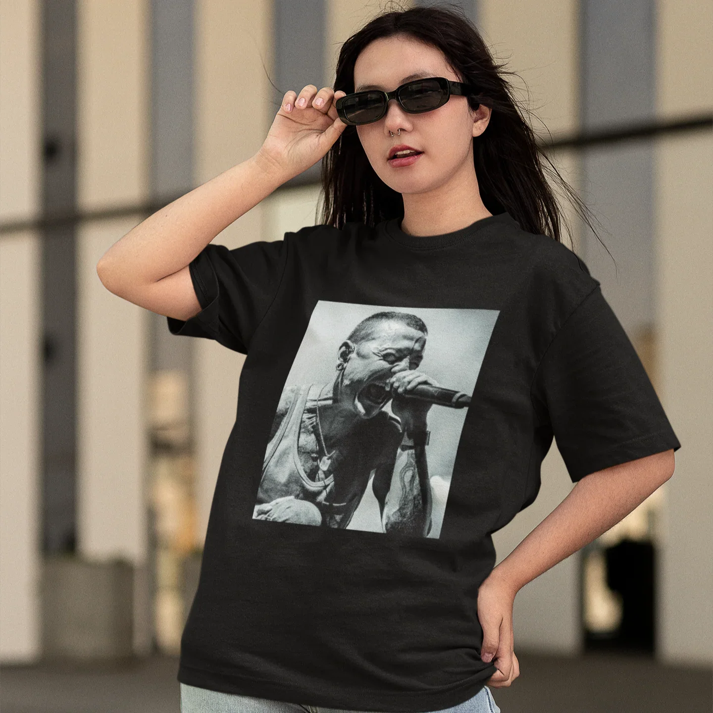 Camiseta Básica Linkin Park Chester - preto