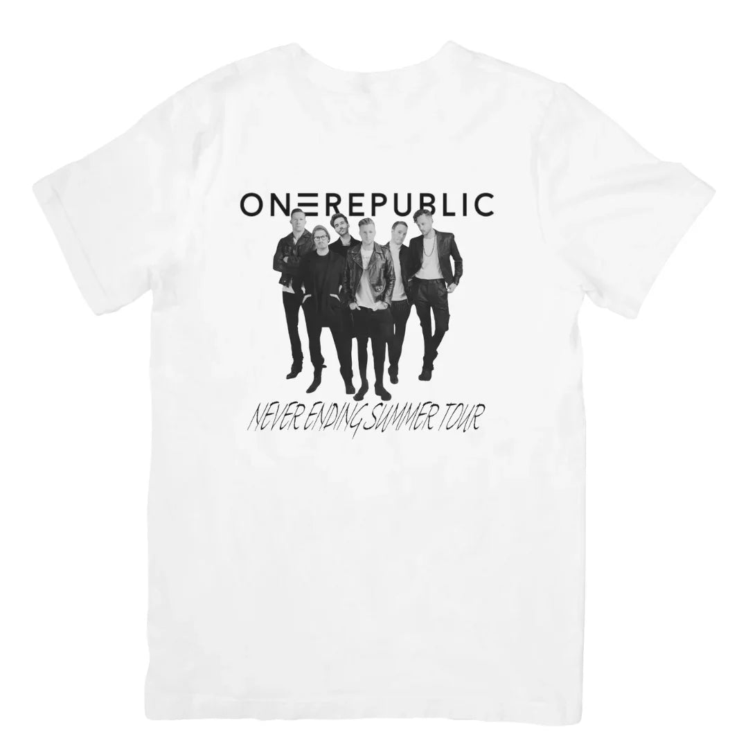 Camiseta Básica OneRepublic Never Ending Summer Tour - branco