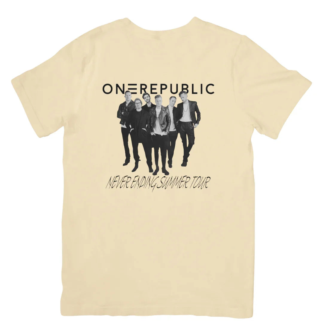 Camiseta Básica OneRepublic Never Ending Summer Tour - pérola