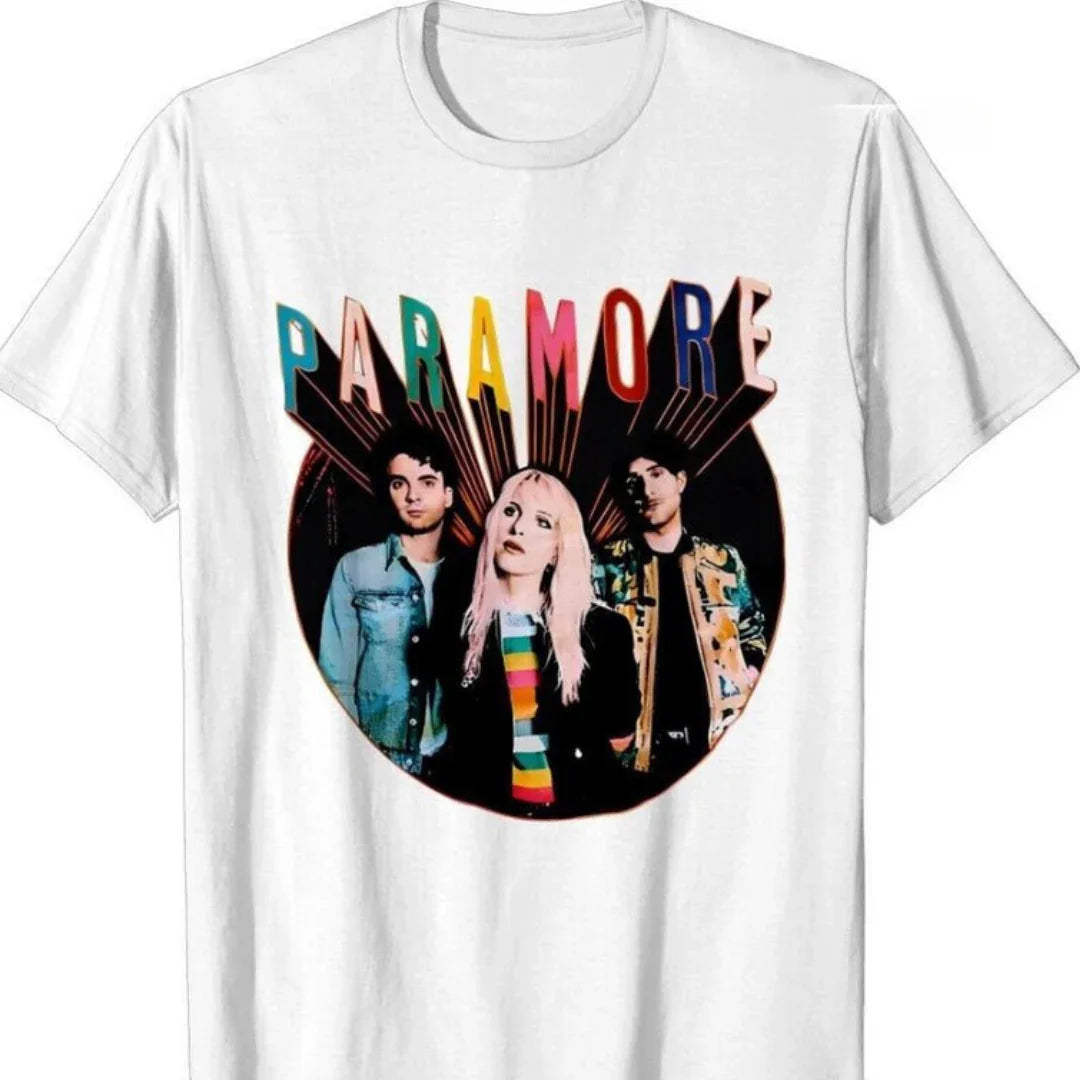 Camiseta Básica Paramore Retro - branco