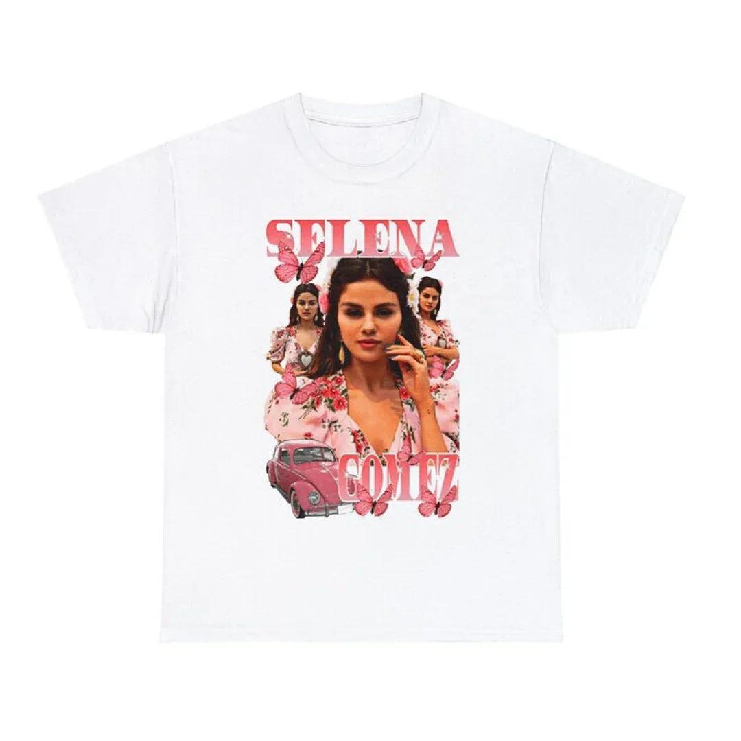 Camiseta Básica Selena Gomez Butterfly - branco