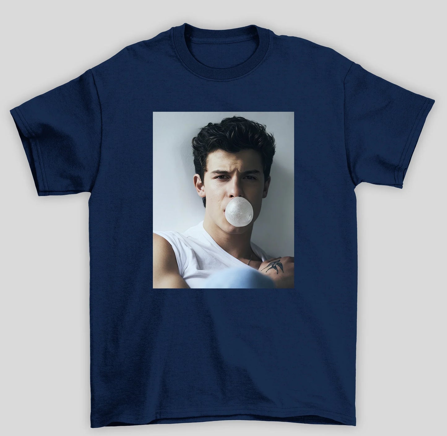 Camiseta Básica Shawn Mendes Bubble - azul-marinho