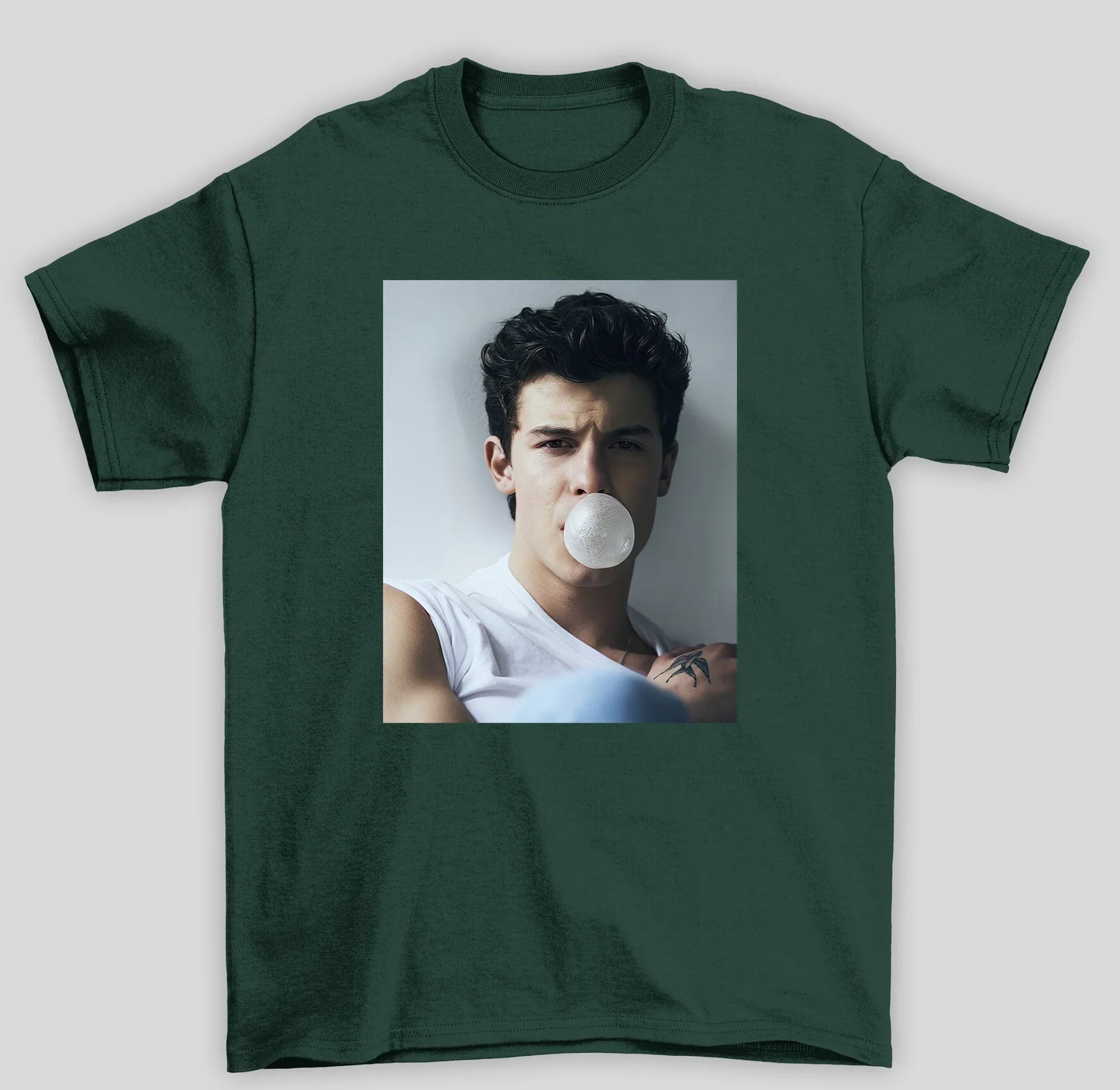 Camiseta Básica Shawn Mendes Bubble - verde