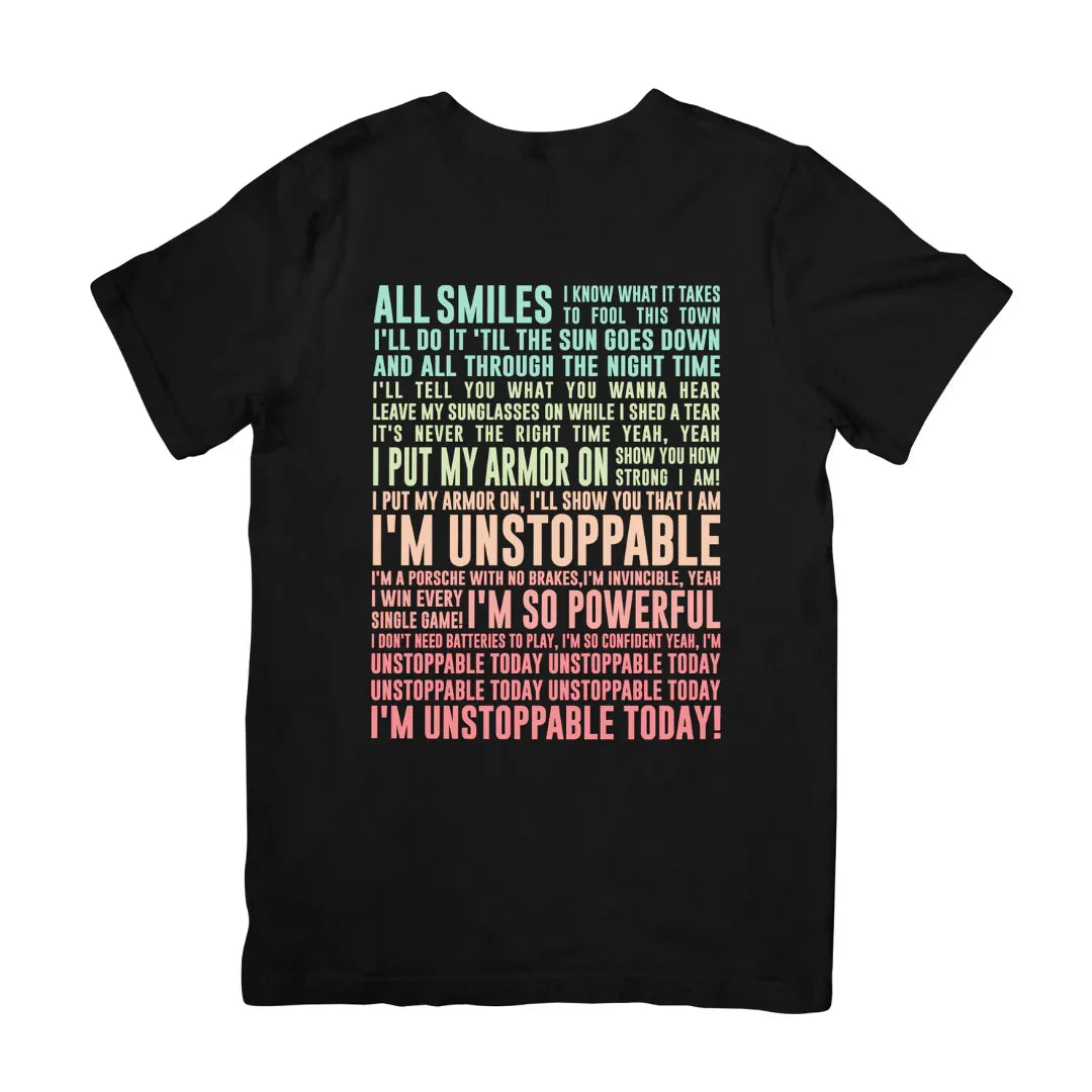 Camiseta Básica Sia I'm Unstoppable Today-PRETO