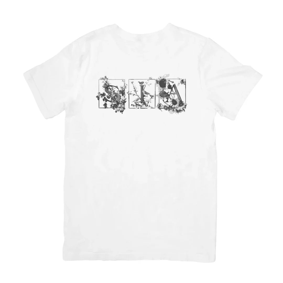 Camiseta Básica Sia Name Flowers-BRANCO