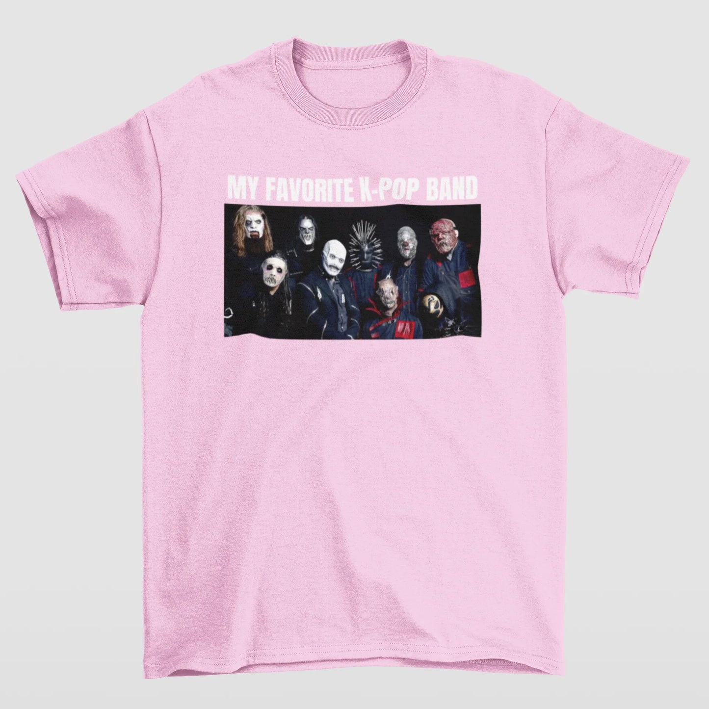 Camiseta Básica Slipknot Meme Funny- rosa bebe