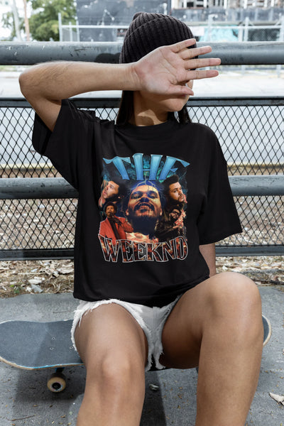 Camiseta Básica The Weeknd Aesthetic Graphic - preto