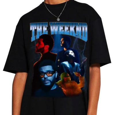 Camiseta Básica The Weeknd Retro Graphic - preto