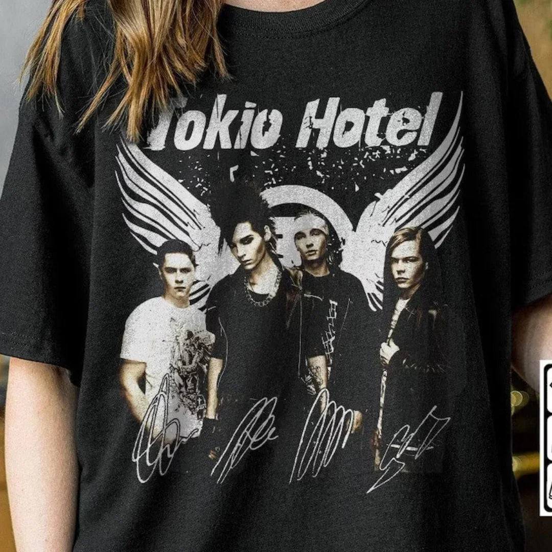 Camiseta Básica Tokio Hotel Band Music - preto
