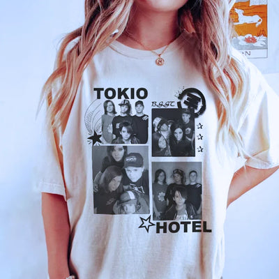 Camiseta Básica Tokio Hotel Beyond The World Tour 2023 - branco