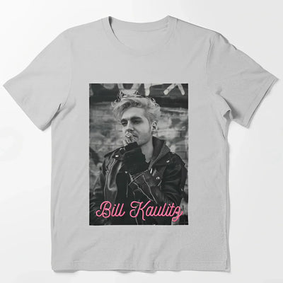 Camiseta Básica Tokio Hotel Bill Kaulitz P&B - cinza