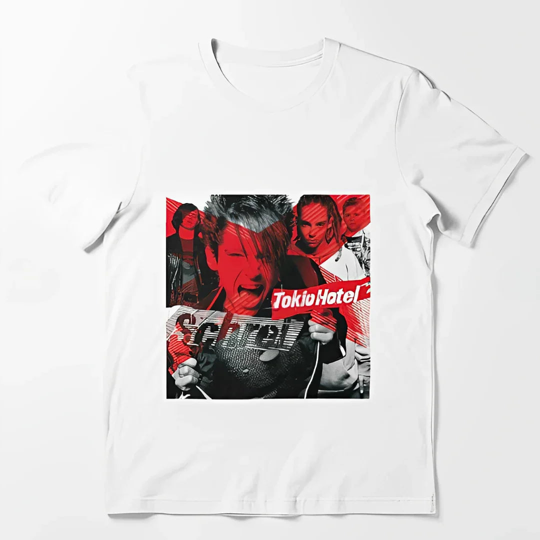 Camiseta Básica Tokio Hotel Collage - branco
