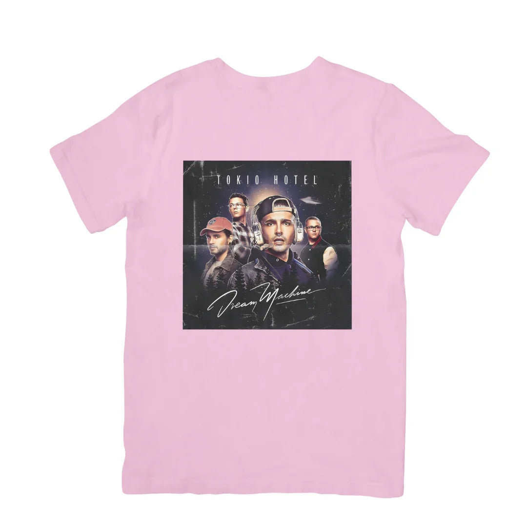 Camiseta Básica Tokio Hotel Dream Machine - rosa bebê