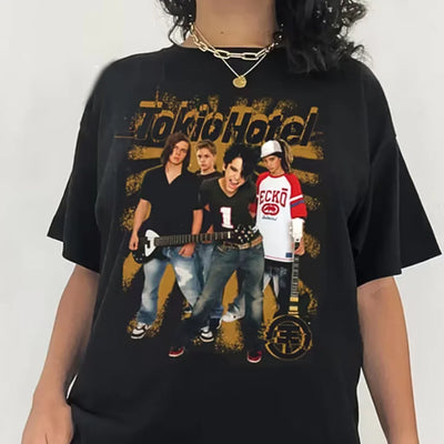 Camiseta Básica Tokio Hotel Retro - preto