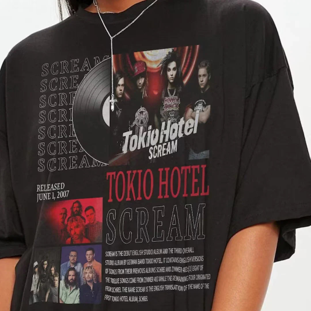 Camiseta Básica Tokio Hotel Scream - preto