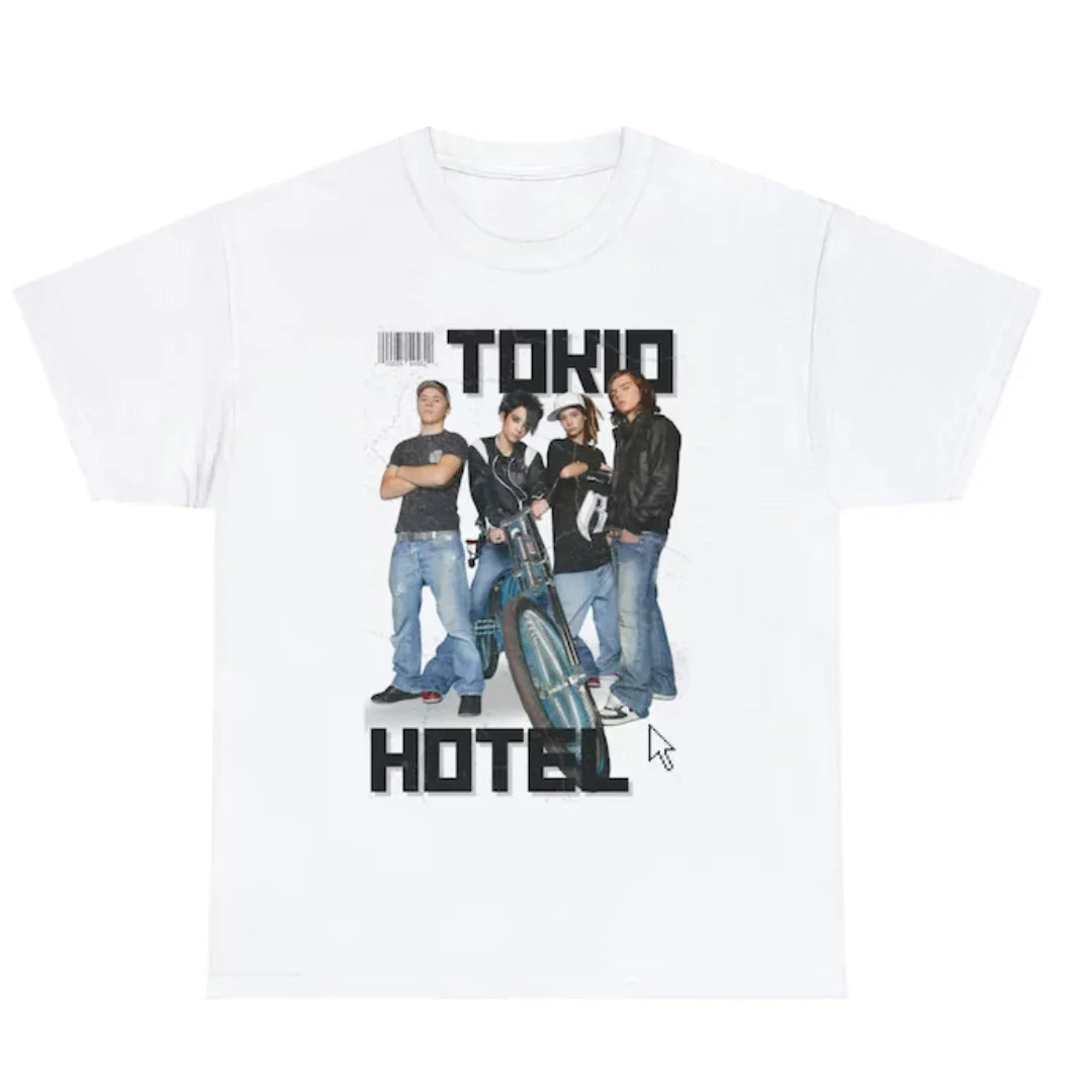 Camiseta Básica Tokio Hotel Vintage Aesthetic - branco