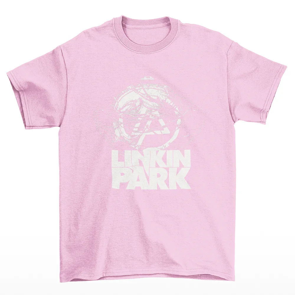 Camiseta Básica Vintage Graphic Linkin Park - rosa bebê