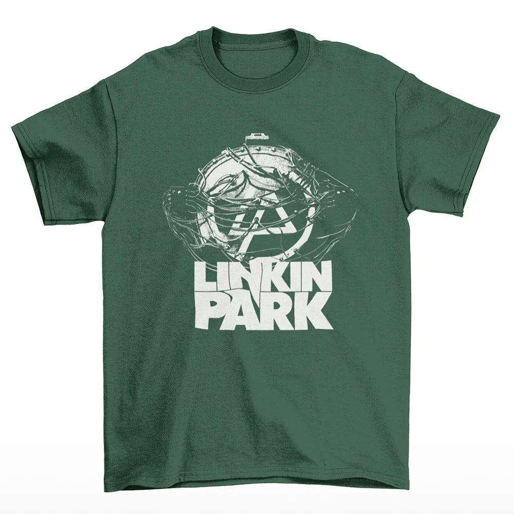 Camiseta Básica Vintage Graphic Linkin Park - verde