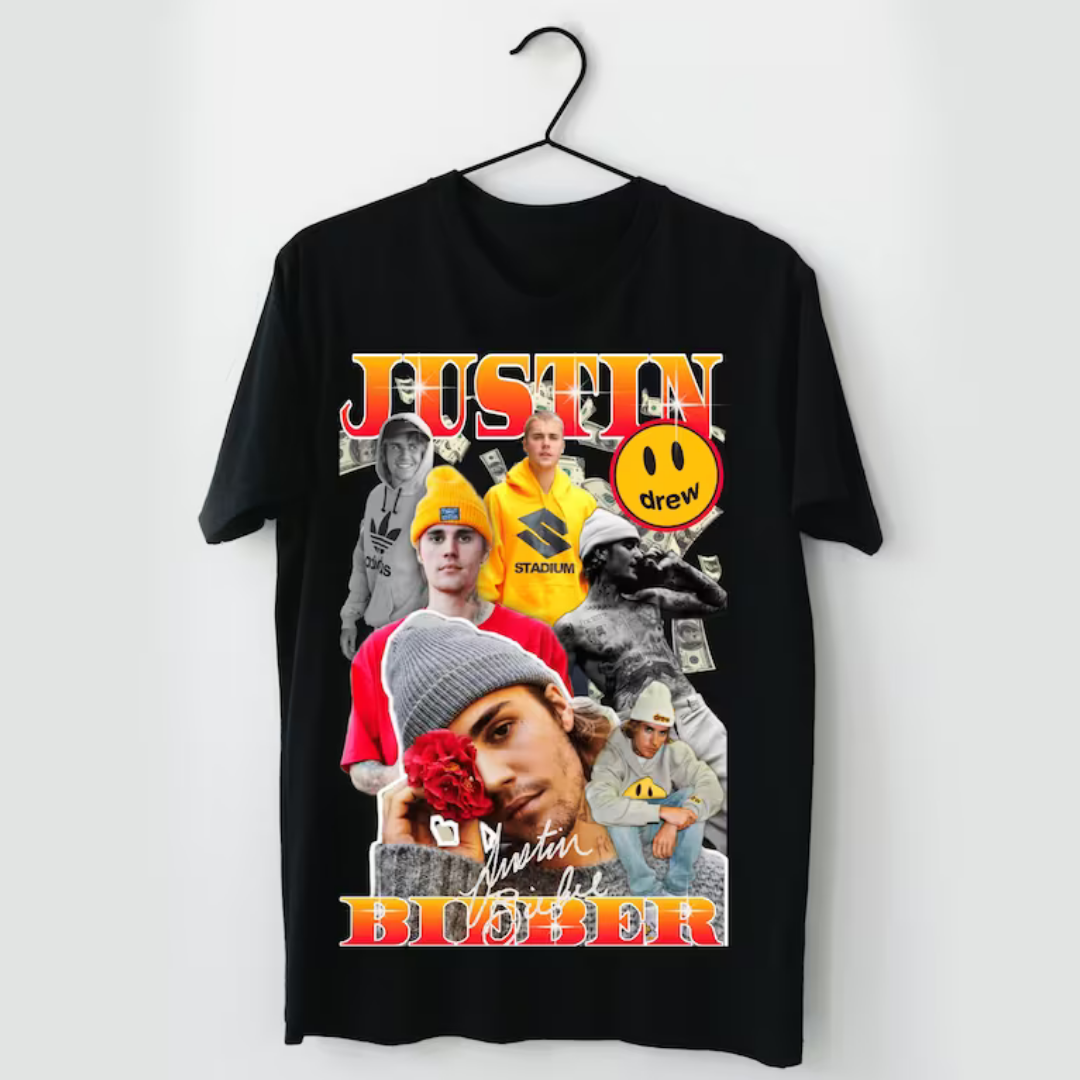 Camiseta justin 2025 bieber drew