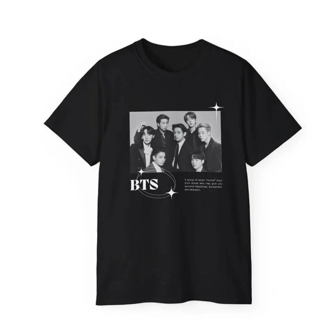 Camiseta Básica BTS Group Photo-PRETO