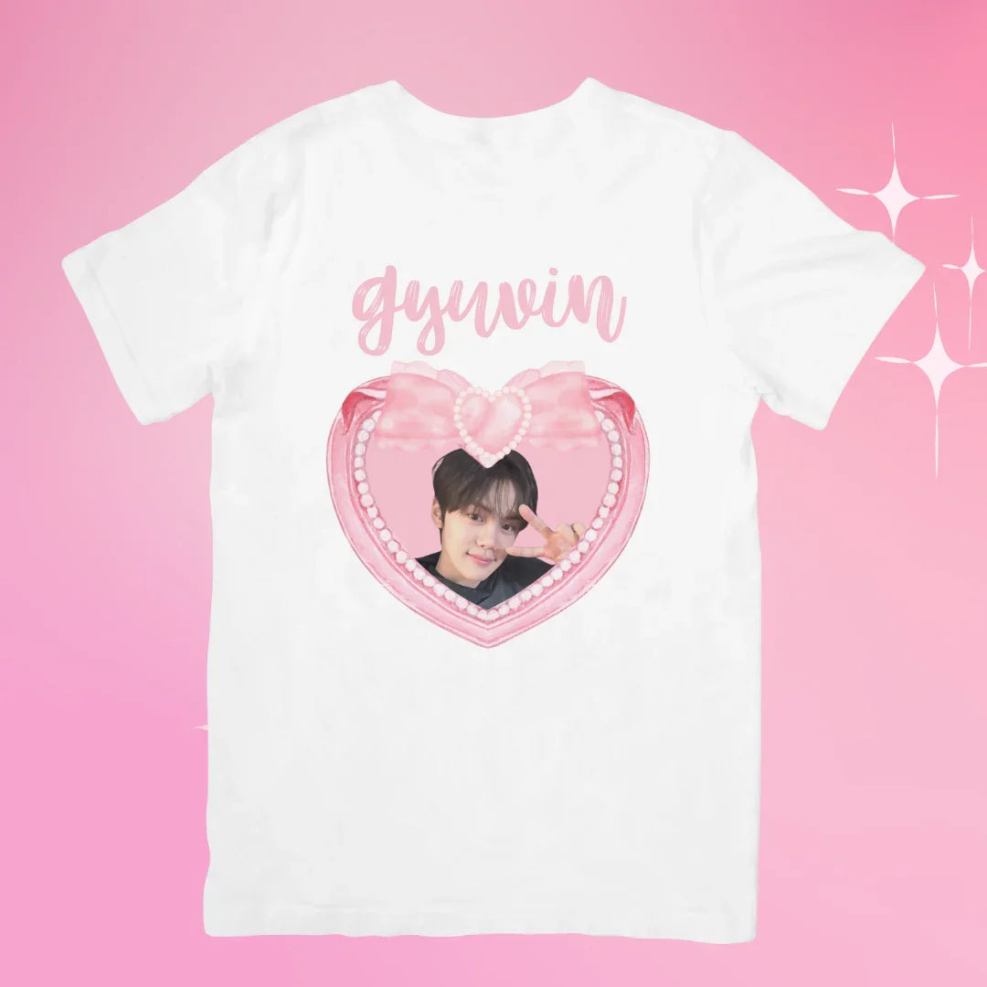 Camiseta Básica Zerobaseone Gyuvin-BRANCO